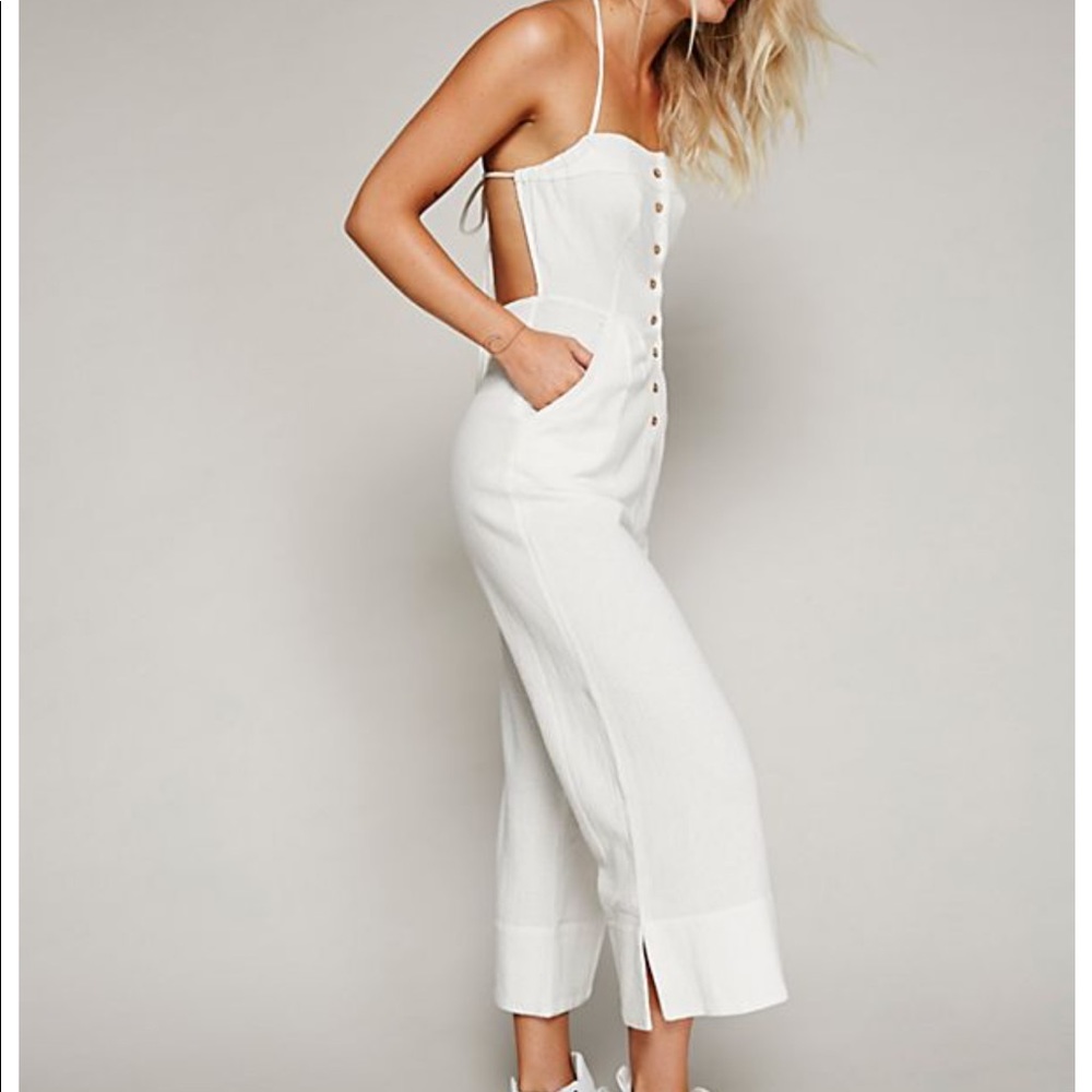 Free people white jumpsuit